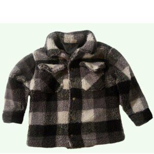 Wonder Nation Sherpa Jacket      Plaid Black White    Size XS  4/5